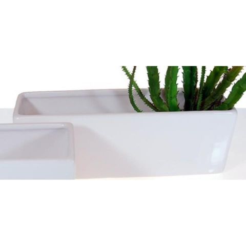 D822-2B JARDINERA CERAMICA BLANCA 8X8X24