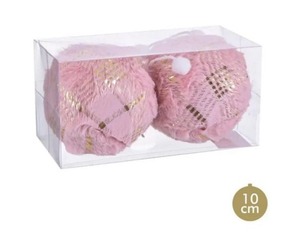 SET 2 BOLAS NAVIDAD *ROSA 10 CMS 720240