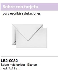 PACK 200  SOBRES CON TARJETA 7X11CM BLANCO