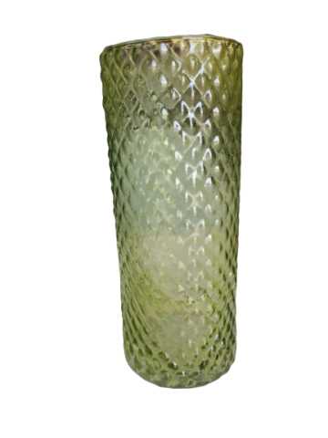 FLOR. CILINDRO DIAMOND DIAM.10 H25CM 9018-VERDE