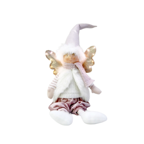 MUÑECA ANGEL SENTADO LED *ROSA 70CM *956055