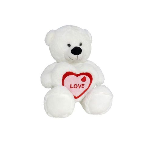 OSO SANTI BLANCO  CORAZÓN  LOVE 30CM *124698