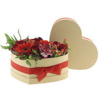 CAJA LOVE/LAZO *NATURAL/ROJO  25 CMS X10 CMS