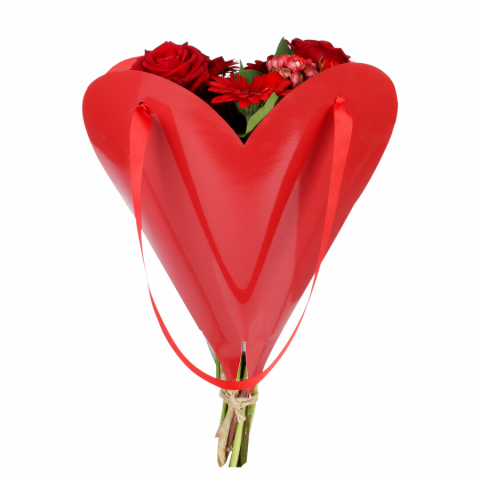 20UND BOLSO CONO CORAZÓN 35CMS X 33 CMS *ROJO