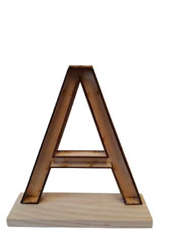 BASE DE LETRAS DE MADERA *A  ALTURA 27 CMS