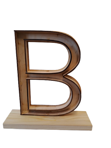 BASE DE LETRAS DE MADERA *B  ALTURA 27 CMS