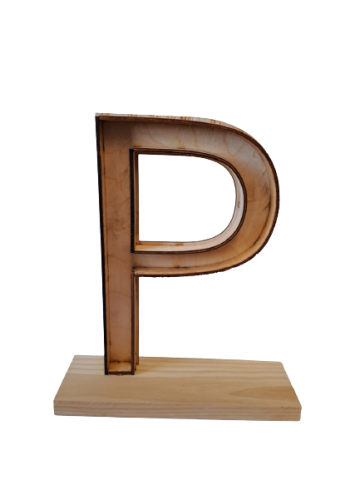 BASE DE LETRAS DE MADERA *P  ALTURA 27 CMS