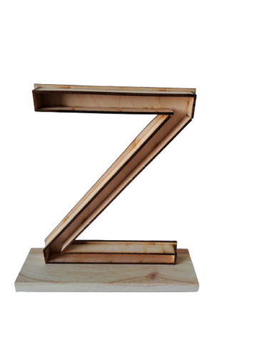 BASE DE LETRAS DE MADERA  *Z  ALTURA 27 CMS