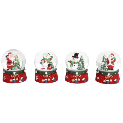 BOLAS DE AGUA NOEL MUÑECO NIEVE 4 SURTIDO 8´5CMS 