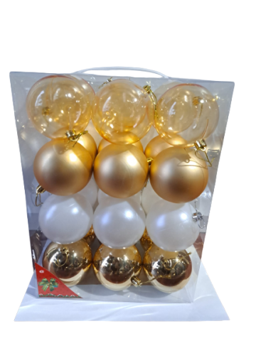 SET 24 BOLAS NAVIDAD 8CM *ORO 163680