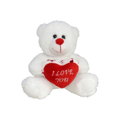 OSO BLANCO CORAZÓN 20CM 124728