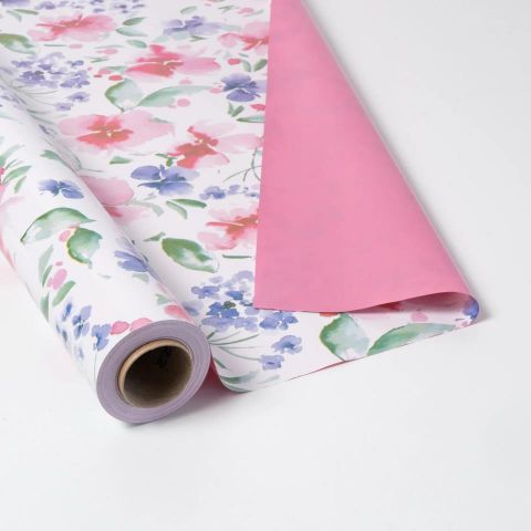 PAPEL OPAK DOBLE CARA FLORES/ROSA 70CM X50M 2133